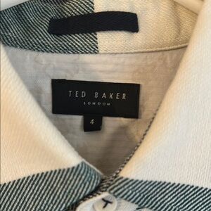 ☘️Ted Baker Men's Green and White Checkered Shirt 3 / M